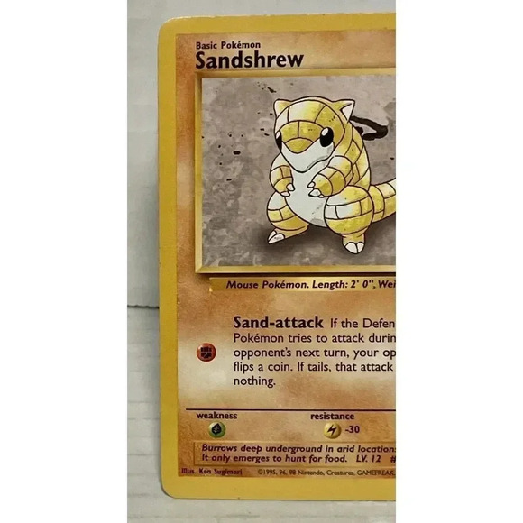 Sandshrew 62/102 Base Set Unlimited 1999-2000 WOTC Pokemon LP Vintage - Picture 3 of 12